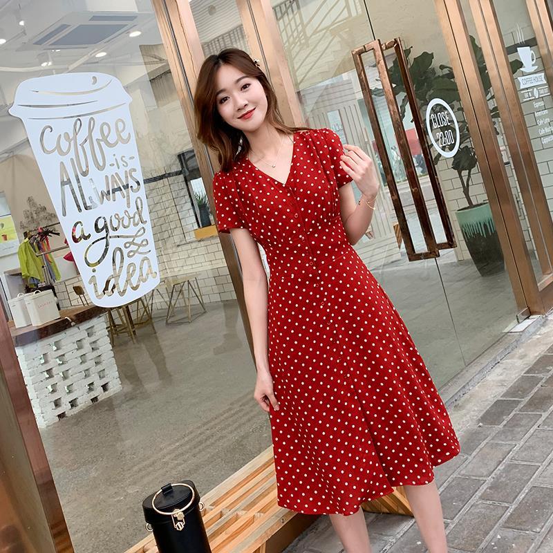 Chiffon Wrap Women Dresses Mid - Aglaonema Red recensione e prezzo
